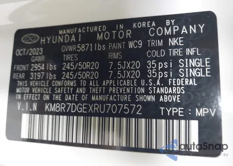 2024 Hyundai Palisade Calligraphy Night Edition from USA, damaged, VIN KM8R7DGEXRU707572